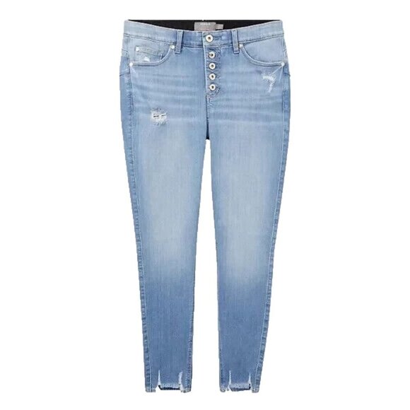 Torrid Bombshell Skinny Womens Plus 24R Jeans Light Wash High Rise Distressed - Picture 4 of 10